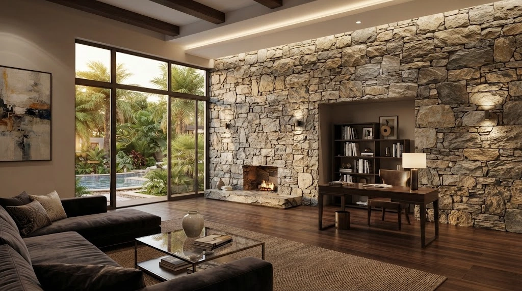 Rockwall Texture Services in Karachi – Stone Effect Walls for Homes and Offices